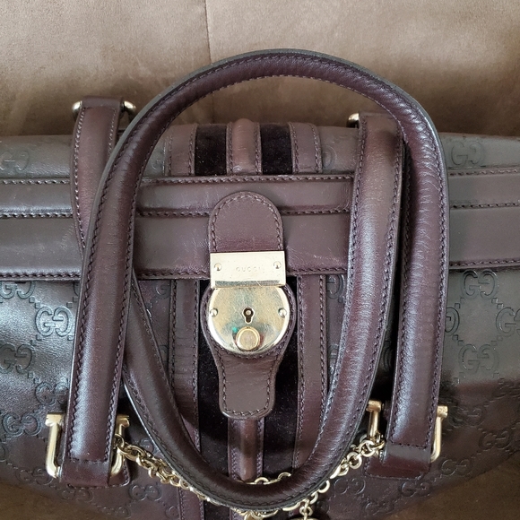 Authentic Brown Guccisima Gucci Boston Handbag - Picture 6 of 14